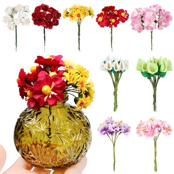 1 kom. lutkine Minijaturne Cvijeće Mini Lažni Karanfil Lavanda Ruža Buket Ručni Rad Umjetno Cvijeće Za Uređenje Lutkarske Kuće