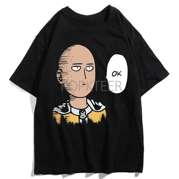 Anime One Punch Man Saitama u Redu Генос Smiješno Crtani film Grafički Print Muška majica Harajuku Casual Majica Moderan Vanjski Odjeća Majice