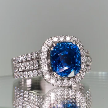 Huitan Vintage Plave Vjenčano Prstenje za Mladence Luksuzni Umetnut Sjajna CZ Jednostavne i Elegantne Ženske Prsten Srebrne Boje Prekrasne Nakit