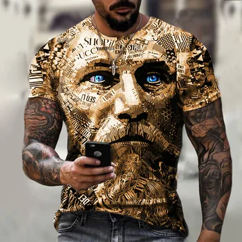 Ljetna Cool Muška Majica S 3D Ispis, Ulični Stil, Svakodnevni Muška Odjeća, Modni Majice S Okruglog Izreza I Kratkih Rukava, Prozračna Majica Оверсайз