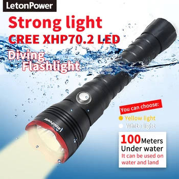 Svjetiljka Za Ronjenje CREE XHP70.2 Led 4000 lumena Svjetiljka Za Ronjenje Super Osvjetljenje Dalekometni Šut Taktička Lampa Za Ronjenje