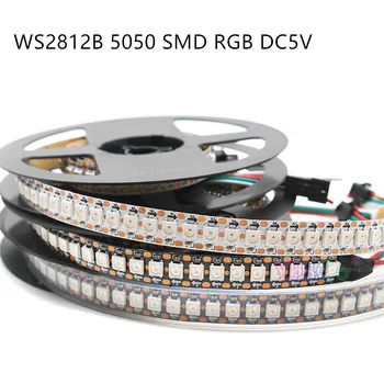 WS2812B Smart Pixel RGB trake Led svjetla s individualnim adresom 5050 2 m/3 m/4 m/5 m WS2812IC 30/60/74/96/144 led/M IP30/IP65/IP67