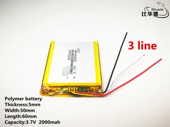 10 kom./lot 3 linije Dobre kvalitete 3,7 U, 2000 mah, 505060 Polymer li-ion/Li-ion baterija za IGRAČKE, POWER BANK, GPS, mp3, mp4