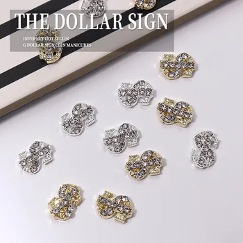 10шт Dolara Privjesci za nokte Rhinestones 9x6 mm Zlatna, Srebrna Dekor 3D Metalni Dizajn noktiju Najverovatnije Crystal Rafting USD Pribor #G105