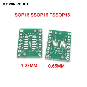 10шт SOP16 SSOP16 TSSOP16 na DIP16 Pinboard SMD na DIP izmjenični 0,65 mm/1,27 mm do 2,54 mm DIP Pin Korak pcb Pretvarač Priključak
