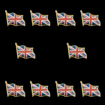 10ШТ Zastava Union Jack Emajl Развевающаяся Pin Na Rever Ikona /Broš Britanski