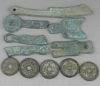 11 kom Kineski Skuplja rijetke stare kovanice s Noževima + ostale Stari novac, kovanice