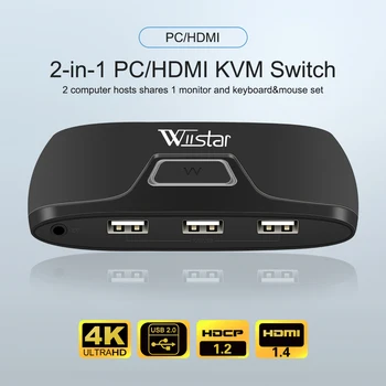 2-Port HDMI 2 u 1 izlaz USB KVM Preklopnik Razdjelnik 2x1 3 USB Port Za opće monitor, Tipkovnica, Miš Adaptivni Kontroler Pisača