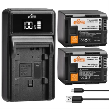 2000 mah bateriju BP-820 BP 820 Baterija + led set punjač za Canon VIXIA GX10, HFG20, HF G21, HFG30, HFG40, HFM30, HFM31, HFM32, HFM300,
