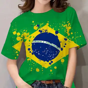 2022 nova ženska ljetna muška majica s brazilskom zastavom, 3D t-shirt, ženska moda, majica sa po cijeloj površini харадзюку, velika majica