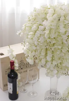 20ШТ Umjetna Svila Wisteria Cvijet Za DIY Vjenčanje Luk Trg Imitacija Ratana Cvijeće Zidni Rotirajući Koš Može Biti Produžetak