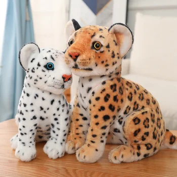 28 cm Simulacija Snow Leopard Pliš Igračku Punjena Životinja Kawaii Realan Leopard Prati Lutku Igračke za Djecu Poklon Za Djevojčice Dekor