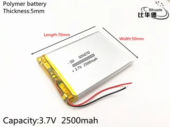 3,7 2500 mah 505070 Litij-Polimer Li-Ion li-ion Punjiva Baterija stanica Za Mp3 MP4 MP5 igračka bluetooth mobilni