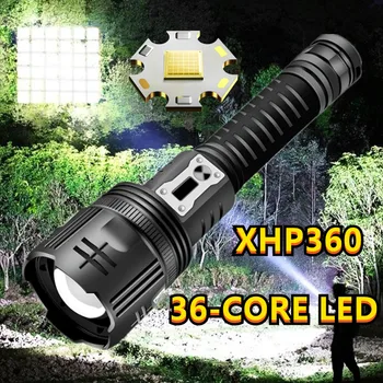 36Cores XHP360 1000000LM Snažan Svjetiljku 26650 USB Punjiva Bljeskalica Skalabilne Taktička Svjetiljka Led svjetla Svjetlo