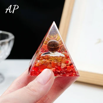 5 CM Prirodna Kristalna Kugla Orgen Piramida Zdrav Dragulj Energy Crystal Obrt Reiki Quartz Crystal Meditacija Ukras Kuće