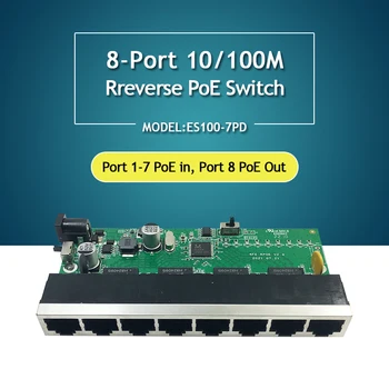 5 kom. 8-Port 10/100 m Ethernet Obrnut Prekidač Poe plus vlan 8 Obrnut Switch Port pcb zaštita od munje