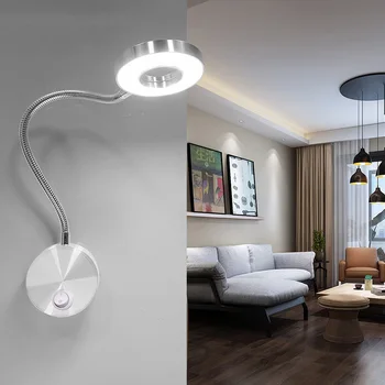 5 W AC 110 v/220 v Led Cijevi Zidne Lampe Fleksibilan Home Hotel je Noćni Zidna Lampa Za Čitanje Suvremena Moda Knjiga Svjetiljke Aluminij LED Žarulje