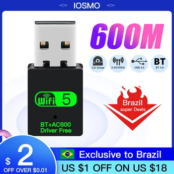 600 Mb/s BT 4,0 dual-band 2,4 g/5 Ghz Mini USB Wlan Wifi Bežični Adapter Ključ Mrežna Kartica, 802.11 AC Za Prijenosna RAČUNALA Windows 7/8/10