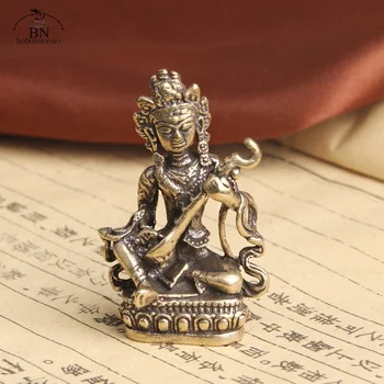 Antički Bakar Buda Гуаньинь Kip Bodhisattva Uređenje Doma Obrt Pribor za Dnevni boravak Kipovi Buddhe Ukras