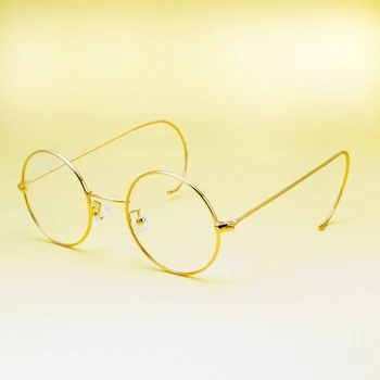 Berba Okrugli Muške Naočale Zlatne Fleksibilne Rimless Za Naočale Ultra Retro Naočale Prozirne Optičke Leće Za Naočale Za Kratkovidnost