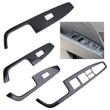 CITALL Nehrđajućeg Čelika 4 Kom LHD Karbonskih Vlakana Stil Prekidač Prozora Poklopac Poklopac Završiti Pogodan za Hyundai Elantra 2017-2020