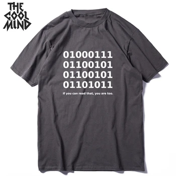 COOLMIND 100% pamuk strme programer muška t-shirt zabavna 010101 muška majica okruglog izreza kod muške t-shirt majice