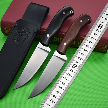 D2 Čelik Vanjski EDC Alat Noževi S Fiksnim Nožem Ravno Nož Za Rezanje Visoke Tvrdoće Opstanak Kamp Univerzalni Nož Kožne Korice