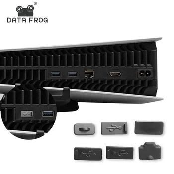 Data Frog 6 kom. Silikon Prašinu Dopuniti Skup Za Igraće Konzole PS5 USB Sučelje za Punjenje Prašinu Kapica za Pribor PS5