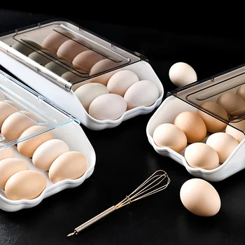 Držač za jaja u Hladnjaku Kontejner Za skladištenje jaja Velikog Kapaciteta, Automatski klizni dizajn, snažan i Izdržljiv materijal, namještaj / Kućanski aparati Kuhinja