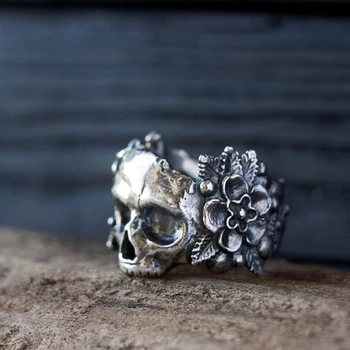 EYHIMD Gotička Meksički Cvijet Šećerna Lubanju Prstenje Žene Od Nehrđajućeg Čelika Punk Cvijeće Prsten Nakit