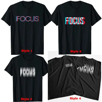 Fokus-Motivacija Majica sa optičkom Iluzijom, t-Shirt s буквенным po cijeloj površini, Majice s grafičkim Uzorkom, Хлопковая Godišnje Slobodna Odjeća žarišnoj po cijeloj površini