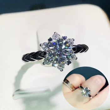 Huitan Novi dizajn Luksuzno Prsten s Cvijetom za Žene, Sjajna Kubni Cirkonij, Vjenčanje Večernje Vjenčanje Prstenovi, modni nakit