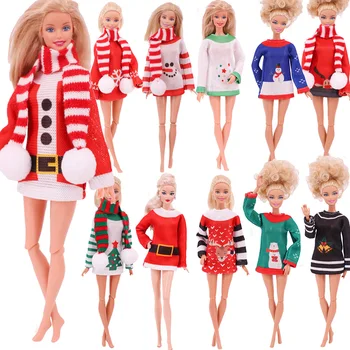 Kawai Slatka Barbie Božićno Moda Nositi Džemper, Šal Pribor Za Lutke Odjeća Odgovara 11,5 Cm Lutka Dječje Igračke Poklon Za Rođendan