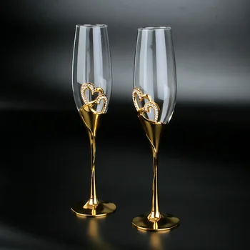 Kristalne čaše za šampanjac, vjenčanje čaše za vino, čaše za crno vino, europski kućanstvo čaše za pjenušac slatko vino, zlatne čaše za vino