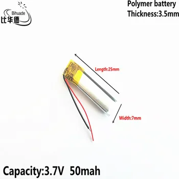 Litarski energy baterija 3,7 v, 50 mah, 350725 polymer li-ion / li-ion baterija za Bluetooth, bateriju za slušalice 4 generacije