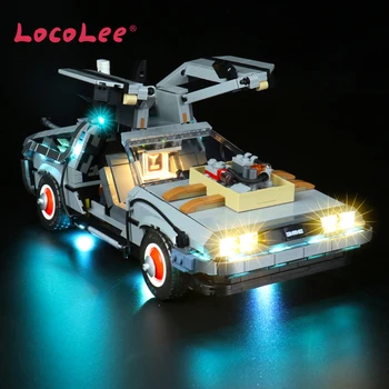 LocoLee Led Lampa Set Za 10300 Creator Delorean povratak u Budućnost Time Machine Model Automobila Gradivni Blokovi Igračka Samo Komplet Rasvjeta