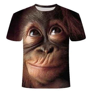 Moderan Smiješno Majmun, Ljetna Svakodnevni Muška Majica sa Životinjskim Uzorkom, Nova Majica u Stilu Харадзюку, HIP-Hop, 3D Print, Majice Kratkih Rukava