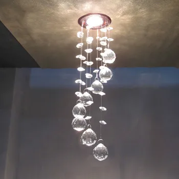 Moderni Kristalnu Stropna Svjetiljka Smotan Kristalna Lampa Crystal lustre Downlight Led Lampa za Prolaz Hodnika Trijem Stubište
