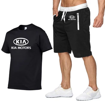 Muška Majica Kratkih rukava KIA Car Logo, Svakodnevni Ljetna Muška Majica, t-Shirt u Stilu hip-Hop, kvalitetne Pamučne Majice, nogavica odijelo, 2 kom