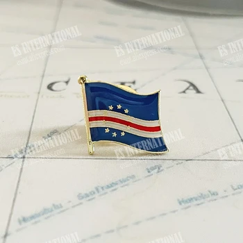 Nacionalna Zastava Cape Verde Igle Za Лацканов Crystal Epoksidna Metal Emajl Ikona Boja Broš Suvenir Odijelo Identitet Uspomene