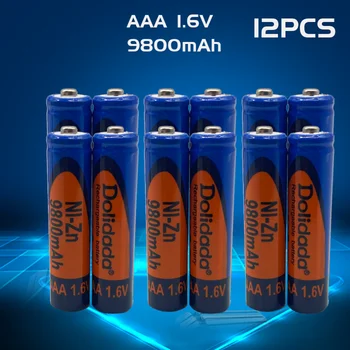 Ni-Zn AAA Punjive Baterije NI-ZN 9800 mah 1,6 U Baterije za igračke MP3 Solarna Svjetla Digitalna Kamera MP4 RC automobil