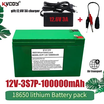 novi 12 100.000 mah 3S7P 18650 punjiva litij baterija + 12,6 U 3A punjač, ugrađeni 100Ah izuzetno BMS, 100ah 12-ionska baterija