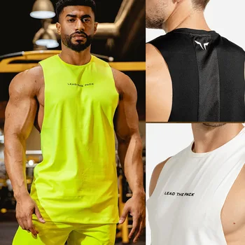 novi Brand Bodybuilding Cool Fluorescentna Boja Majica Za Muškarce Dvorane-odjeća Stringer Fitness Dvorane Košulja Mišića Trening Majica