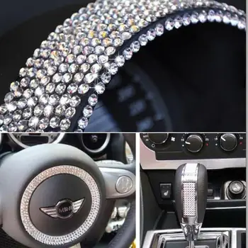 NOVI DIY Dekoracija Automobila Umjetnih Dijamanata Dijamanti Bling Naljepnica Auto Pribor Prekidač volana Dekorativni Crystal