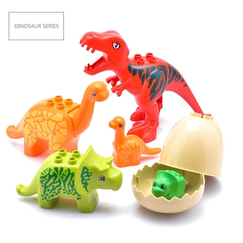 Obrazovne Graditi Velike Blokove Dinosaur Jurske Model Pored Pribor Kompatibilan Duploes Dječji Trajan Poklon Igračke