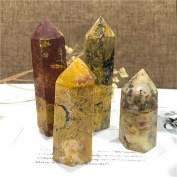Polirani prirodni dragulj žumanjak kamen coli točke tornja crystal ljekovita kamenje za poklon