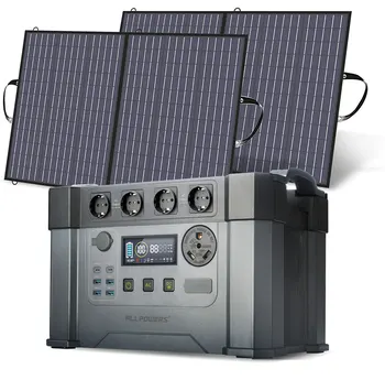 Prijenosni Izvor napajanja ALLPOWERS Generatror 1092Wh / 1500Wh, Stanica 110 / 230 v sa solarnih panela 2X18 U 100 W za kampiranje