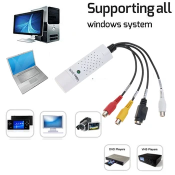 Prijenosni USB 2.0 Video Snimanje Hvatač Adapter Kartice, TV, DVD, VHS i Audio Snimanje S-video USB Converter za Windows XP/7/8/10