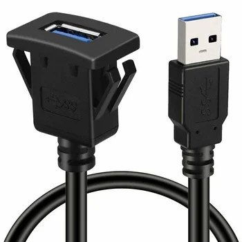 Produžni Kabel za skrivenu ugradnju u ploče USB 3.0 sa Kopčom za ploči s Instrumentima u Automobilu Kamiona, Plovila, Motocikla 1 M