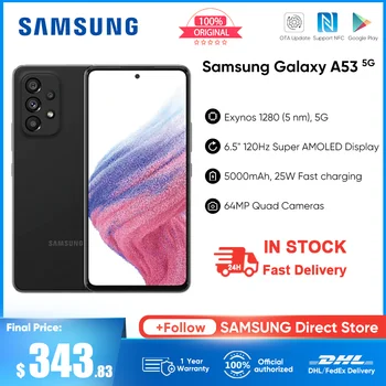 Samsung Galaxy a a53 Originalni Android smartphone 5G Exynos 1280120Hz Super AMOLED Mobilni Telefon 5000 mah 25 W, Brzo punjenje
